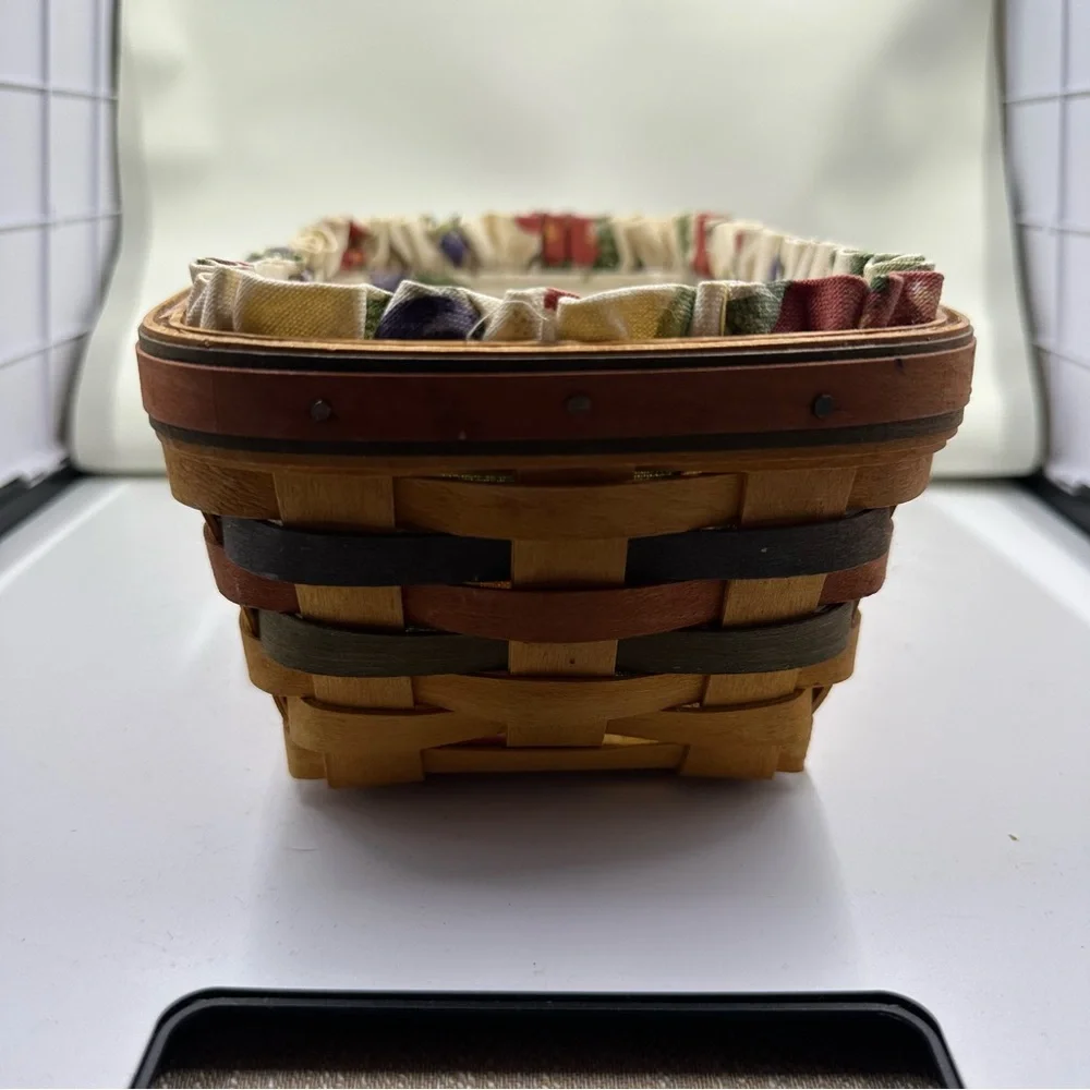 Longaberger Baker's Bounty Basket Liner‎ Protector Tie-On, Handwoven USA